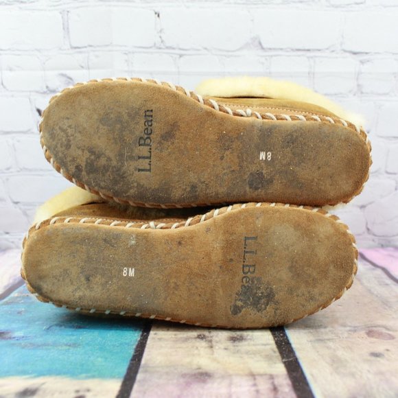 LL BEAN Lined Wicked Good Moccasin Slipper Size 8 - Picture 9 of 9